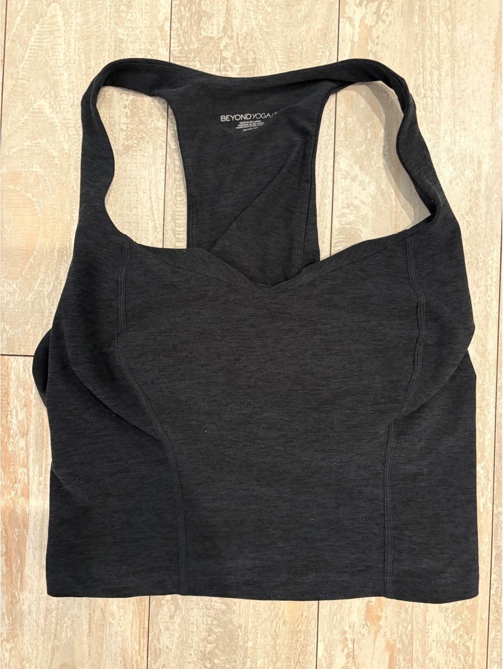 Beyond Yoga Racerback Tank M Charcoal Heather Built In Bra Yoga Pilates Top
